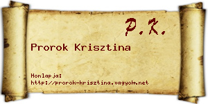 Prorok Krisztina névjegykártya