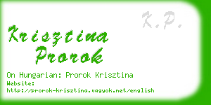 krisztina prorok business card